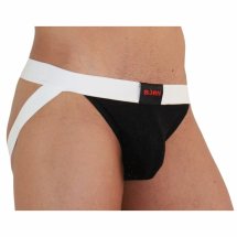 BURN Jock 004 pas biodrowy S – błyszczący czarny/biały, nowoczesny design