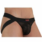 BURN Jock Lingerie 005 Czarny XL – designerski pas biodrowy, elastyczny materiał