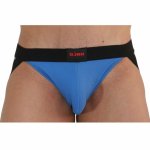 BURN Jockstrap 008 Niebiesko-Czarny L – pas biodrowy z elastycznej tkaniny, designerski wygląd