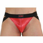 BURN Jockstrap 010 Czerwono-Czarny S – stylowy pas biodrowy z efektem przezroczystości
