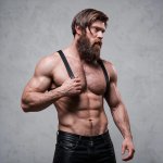 Fetish Submissive Attitude uprząż męska z eko-skóry, regulowana, czarna – anatomiczny model