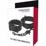 Darkness Regulowane Kajdanki Szerokie Czarne z Miękkim Wnętrzem i Klamrą