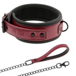 Fetish Submissive Dark Room – Naszyjnik z Łańcuchem Neoprenowy, Regulowany, Czarny