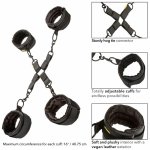 CalExotics Boundless Hog Tie – system wiązania z mankietami, czarny, regulowane zapięcia