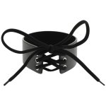 Coquette Chic Desire Choker – regulowany, czarny, wegańska skóra, metalowy pierścień