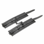 Ohmama Fetish – uniwersalne pasy nadgarstkowe, czarne, regulowane, PVC/poliuretan