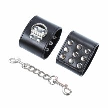 OHMAMA FETISH – regulowane opaski na nadgarstki z metalowymi zatrzaskami, PVC
