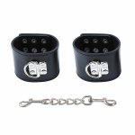 OHMAMA FETISH – regulowane opaski na nadgarstki z metalowymi zatrzaskami, PVC