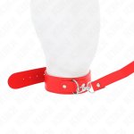 KINK Rojo Collar z paskiem, regulowany 32-50 cm, pasek 116 cm, czerwony, vegan leather