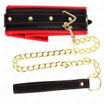 KINK Naszyjnik Model 2, regulowany pasek z imitacji skóry 37-54 cm, czarny, szerokość 3 cm