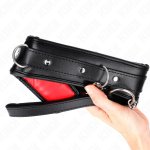 KINK Naszyjnik z paskiem, imitacja skóry, Model 3, regulowany 37-54 cm, czarny, 3 cm