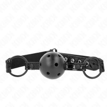 KINK Ball Gag Model 3, regulowany, diamentowy wzór, 4,5 cm, czarny, 42-60 cm