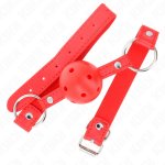 KINK Model 1 Oddychalna Piłka Gag 4 cm, czerwony, pasek regulowany 42-58 cm