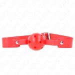 KINK Red oddychająca kula gag 4,5 cm, pasek 65x2,5 cm, silikonowa, regulowana