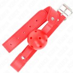KINK Red oddychająca kula gag 4,5 cm, pasek 65x2,5 cm, silikonowa, regulowana
