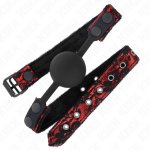 KINK Scandal silikonowa kulka do restrykcji 4 cm czarna, model Gag 1 – pasek 65x2 cm