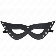 KINK Maska na Oczy 5 Nitów Czarna 28x8 cm – skórzana, regulowana, ozdobne metalowe nity