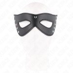 KINK Maska na Oczy 5 Nitów Czarna 28x8 cm – skórzana, regulowana, ozdobne metalowe nity