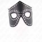KINK Maska skórzana z nitami Model 2 czarna 30x12 cm – regulowana, trwała, elegancka