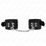 KINK Opaski na Nadgarstki Nylonowo-Skórzane Czarne, Regulacja 19-29 cm, Metalowe D-Ringi