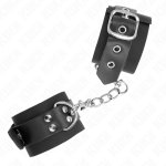 KINK Opaski na Nadgarstki Nylonowo-Skórzane Czarne, Regulacja 19-29 cm, Metalowe D-Ringi
