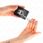 KINK Opaski na Nadgarstki z Zamknięciem na Kłódkę, Czarne, Regulowane 16-23 cm