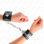 KINK Opaski na Nadgarstki z Zamknięciem na Kłódkę, Czarne, Regulowane 16-23 cm