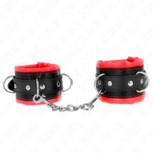 KINK Opaski na Nadgarstki z Czerwonym Futrem, Regulowane 20-30 cm x 6 cm