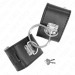 KINK Stalowe Obejmy Nadgarstkowe z Kłódką, Czarny Model, Regulacja 16-23 cm