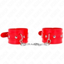 KINK Błyszczące Mankiety Regulowane Czerwone 23-33 cm z Miękką Wyściółką