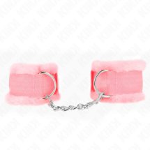 KINK Opaski na Nadgarstki Regulowane z Rożowym Futerkiem 17-31 cm x 7 cm