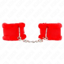 KINK Opaski na Nadgarstki Skórzane Regulowane Czerwone 17-31 cm x 7 cm z D-Ringami