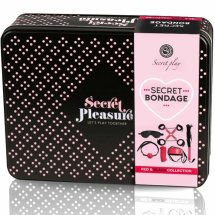 SecretPlay Zestaw 6 elementow Red Collection, akcesoria wiążące, skora syntetyczna