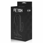 Fetish Submissive Bat Skorzany Wegański 28cm, czarny, ergonomiczny uchwyt