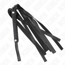 KINK Czarny Bicz Szeroki Ogon 48,5 cm – Skorzany Model Flogger z Wielopasmową Końcówką