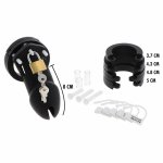 Hidden Desire Extreme silikonowa klatka Large czarna 9 cm – system kontroli, anatomiczny