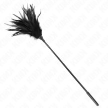 KINK Czarna Laska z Piórkami 45 cm – elegancki model sensoryczny, miękkie pióra