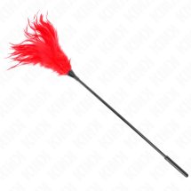KINK Red Feather Duster 45 cm – czerwony model z miękkimi piórami, ergonomiczna rączka