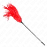 KINK Red Feather Duster 45 cm – czerwony model z miękkimi piórami, ergonomiczna rączka