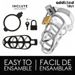 Addicted Toys Silver Lock Metal System Blokujący Rozmiar M – satynowy, anatomiczny