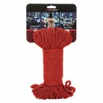 CalExotics Scandal Red lina do bondage 30 m, bawełna/poliester, intensywny czerwony kolor