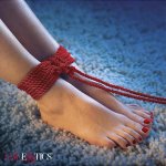 CalExotics Scandal Red lina do bondage 30 m, bawełna/poliester, intensywny czerwony kolor