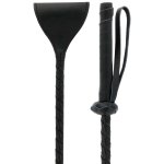 Darkness Whipper czarny bicz jeździecki 60 cm z elastyczną końcówką PVC