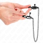 KINK Zaciski z płaskim łańcuchem czarne 30 cm – metalowe, regulowane, nowoczesny design