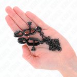 KINK Zaciski z płaskim łańcuchem czarne 30 cm – metalowe, regulowane, nowoczesny design