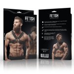 Fetish Submissive Uprząż męska na klatkę piersiową z ekoskóry i ćwiekami, regulowana