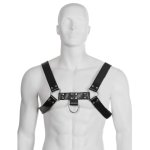 Svenjoyment Harness Skórzany Body z łańcuchem, regulowany, czarny S-XL, syntetyczny materiał