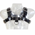 Svenjoyment Harness Skórzany Body z łańcuchem, regulowany, czarny S-XL, syntetyczny materiał