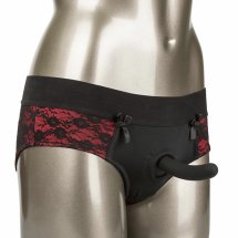 CalExotics Scandal majtki z uchwytem i sondą silikonową L/XL, open crotch, koronkowe