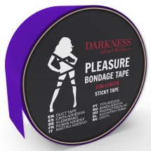 Darkness Liliowa Taśma Bondage 15m – elastyczna, bezklejowa folia syntetyczna